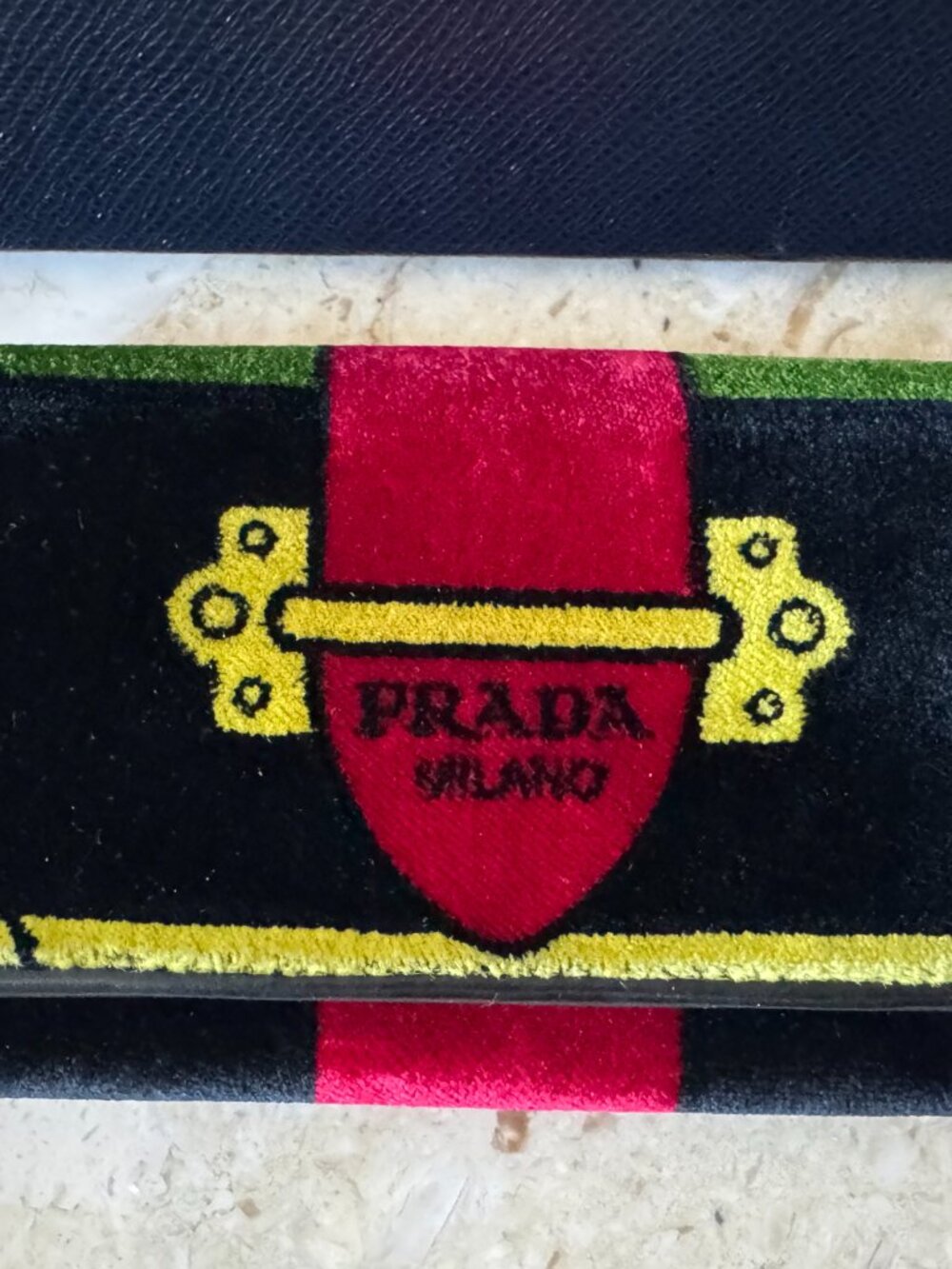 Prada Velluto Ricamo Velvet Embroidered Chain Wallet Clutch – Nero - Picture 2 of 12